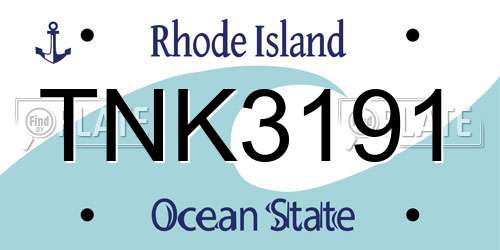 TNK3191 Rhode Island License Plate