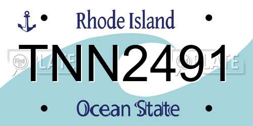 TNN2491 Rhode Island License Plate