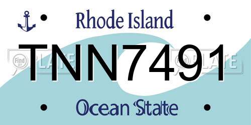 TNN7491 Rhode Island License Plate