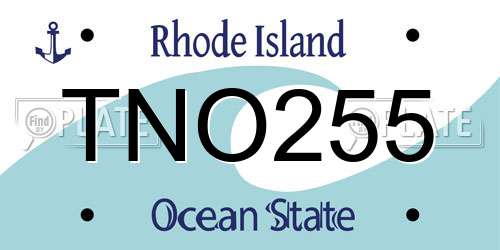 TNO255 Rhode Island License Plate