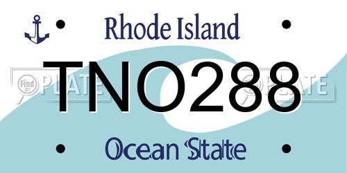 TNO288 Rhode Island License Plate