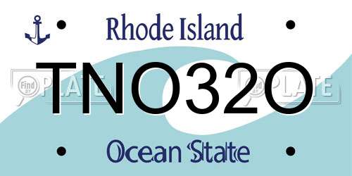 TNO32O Rhode Island License Plate