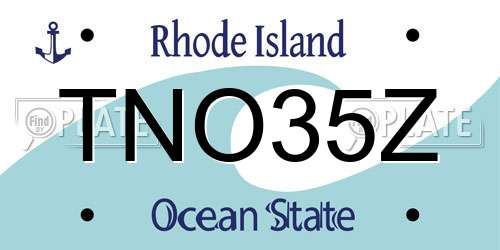 TNO35Z Rhode Island License Plate