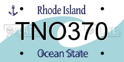 TNO370 Rhode Island License Plate