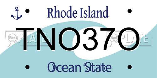TNO37O Rhode Island License Plate