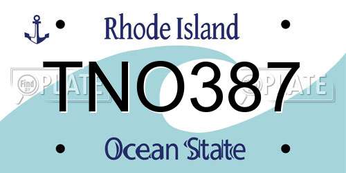 TNO387 Rhode Island License Plate