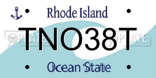 TNO38T Rhode Island License Plate