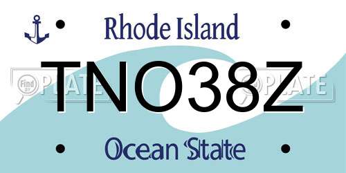 TNO38Z Rhode Island License Plate