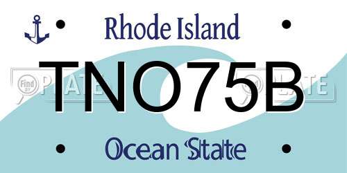 TNO75B Rhode Island License Plate