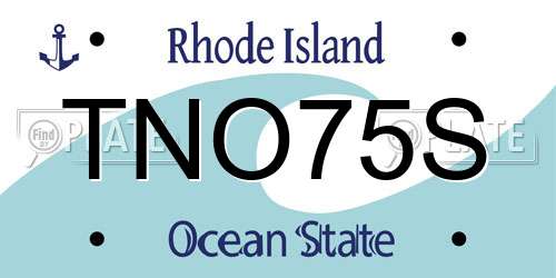 TNO75S Rhode Island License Plate