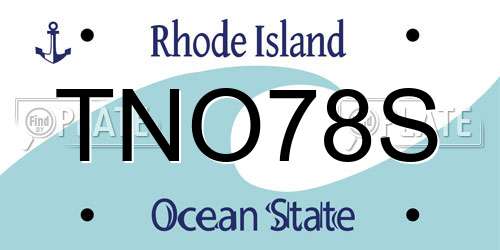 TNO78S Rhode Island License Plate