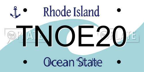 TNOE20 Rhode Island License Plate