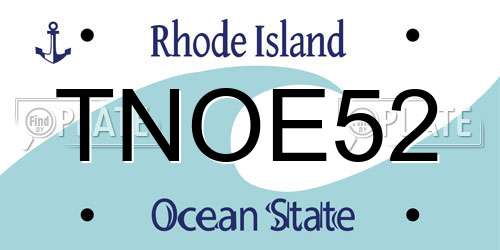 TNOE52 Rhode Island License Plate