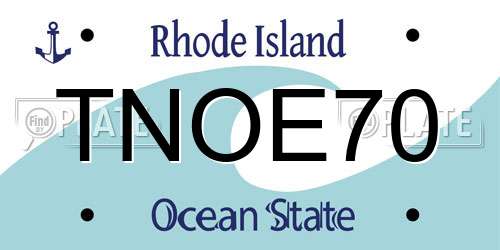 TNOE70 Rhode Island License Plate