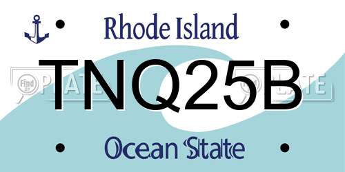 TNQ25B Rhode Island License Plate