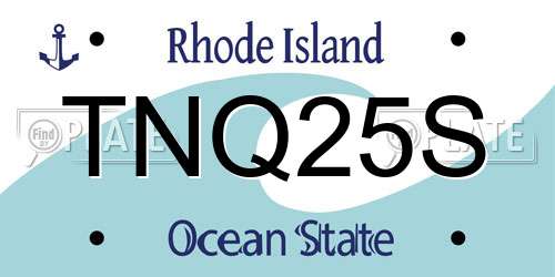 TNQ25S Rhode Island License Plate