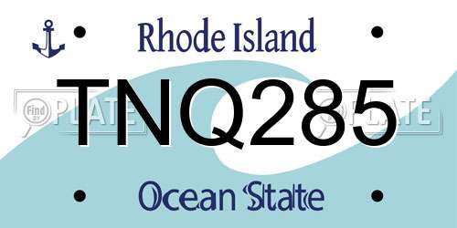 TNQ285 Rhode Island License Plate