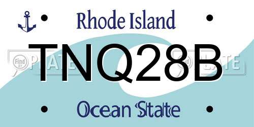 TNQ28B Rhode Island License Plate