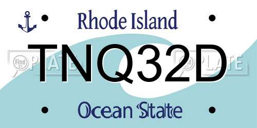 TNQ32D Rhode Island License Plate