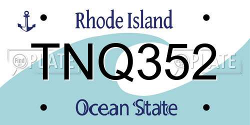 TNQ352 Rhode Island License Plate
