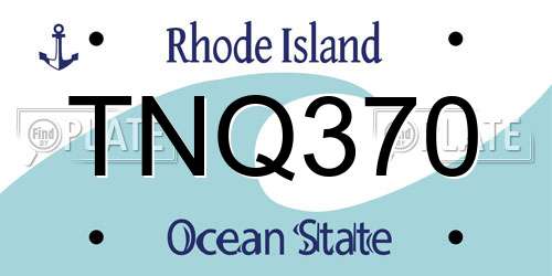 TNQ370 Rhode Island License Plate