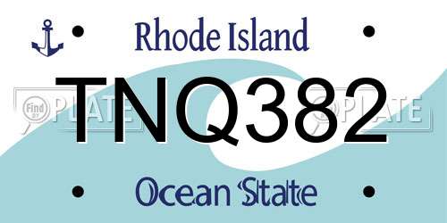 TNQ382 Rhode Island License Plate