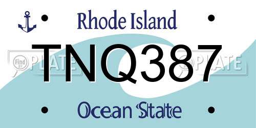 TNQ387 Rhode Island License Plate