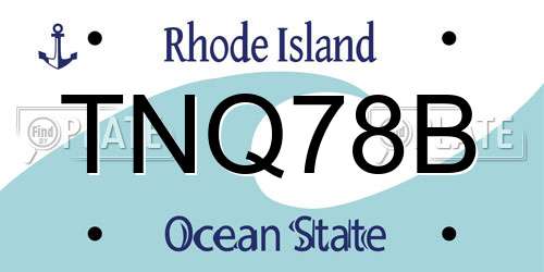 TNQ78B Rhode Island License Plate
