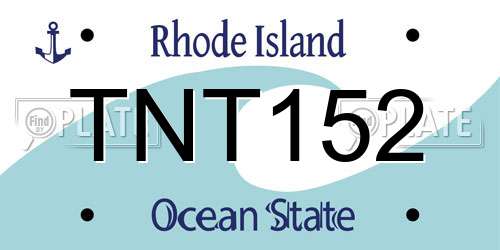 TNT152 Rhode Island License Plate