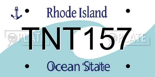 TNT157 Rhode Island License Plate