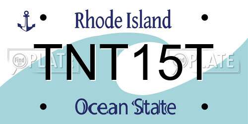 TNT15T Rhode Island License Plate