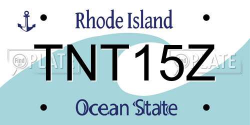 TNT15Z Rhode Island License Plate