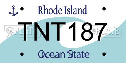 TNT187 Rhode Island License Plate