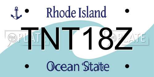 TNT18Z Rhode Island License Plate