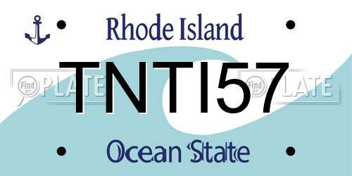 TNTI57 Rhode Island License Plate