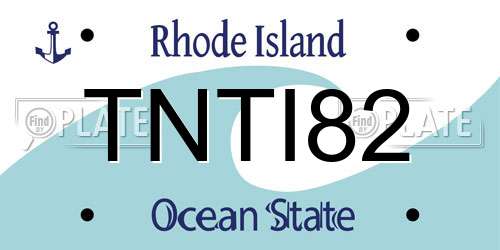 TNTI82 Rhode Island License Plate