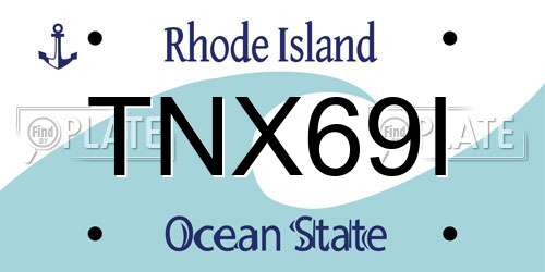 TNX69I Rhode Island License Plate