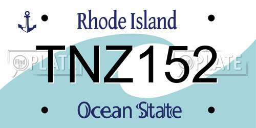 TNZ152 Rhode Island License Plate