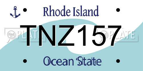 TNZ157 Rhode Island License Plate