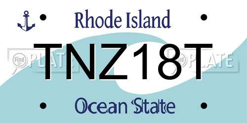 TNZ18T Rhode Island License Plate