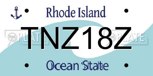 TNZ18Z Rhode Island License Plate