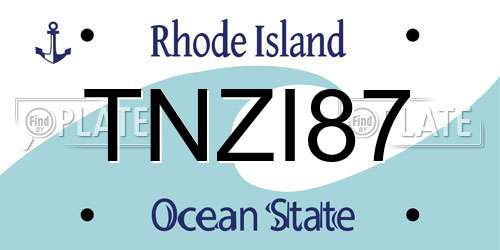 TNZI87 Rhode Island License Plate