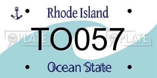 TO057 Rhode Island License Plate