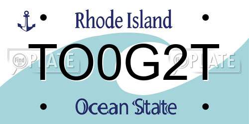 TO0G2T Rhode Island License Plate
