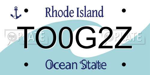 TO0G2Z Rhode Island License Plate