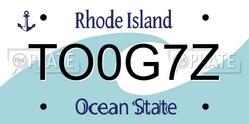 TO0G7Z Rhode Island License Plate
