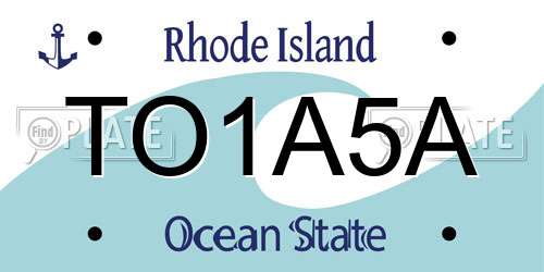 TO1A5A Rhode Island License Plate