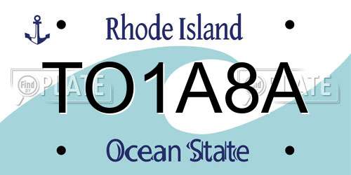 TO1A8A Rhode Island License Plate
