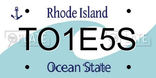 TO1E5S Rhode Island License Plate