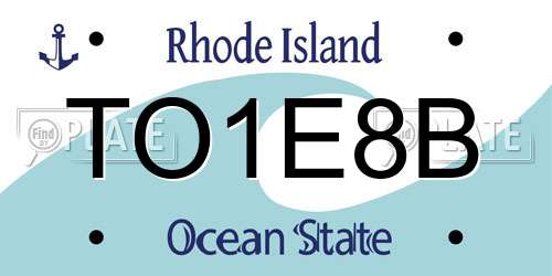 TO1E8B Rhode Island License Plate